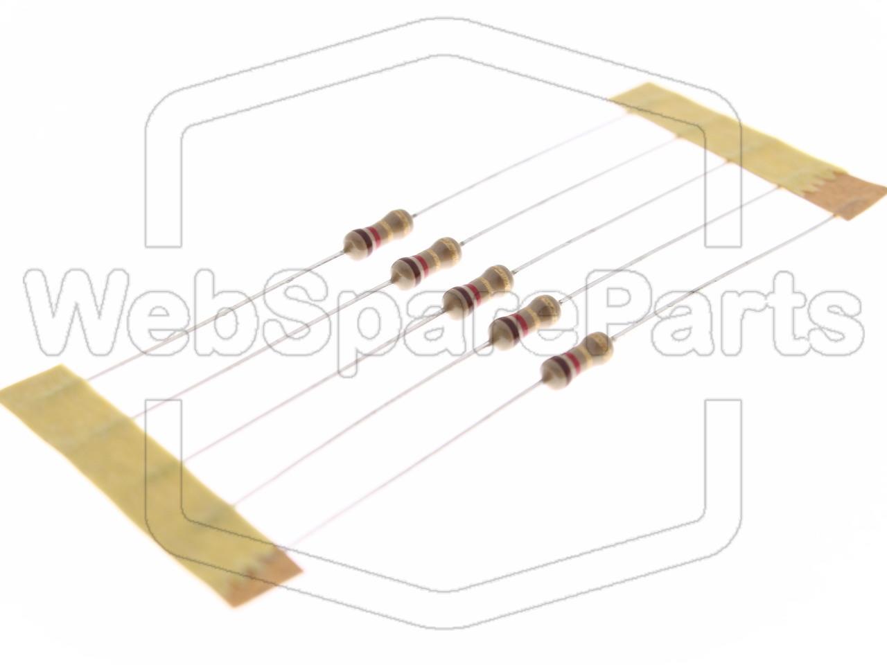 5x Carbon Hiilikalvo Vastus 1.2R 0.25W ±5% Ø2.5x6.8mm
