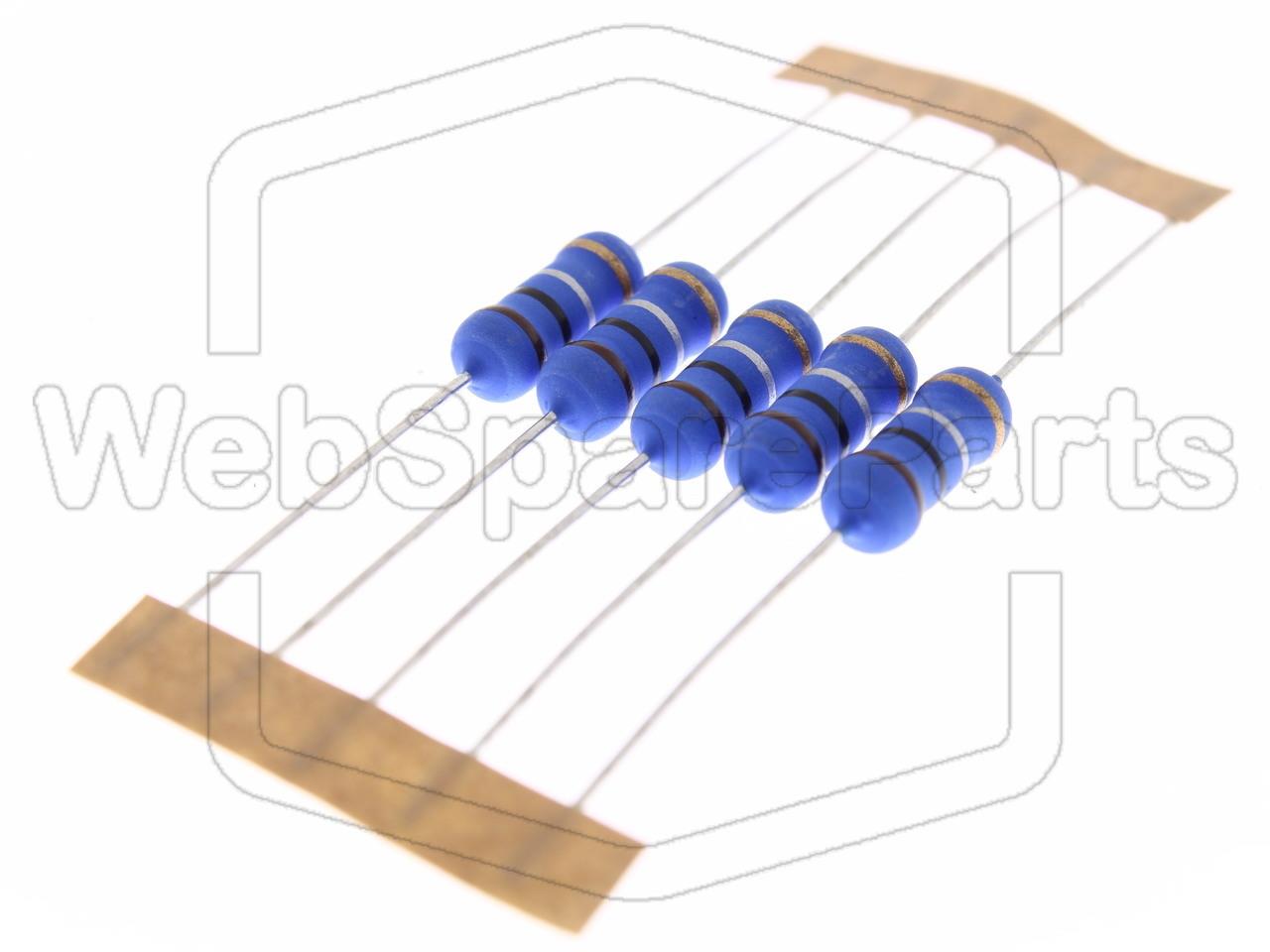 5x Résistance du film métallique 0.1R 2W ±5% Ø5x12mm