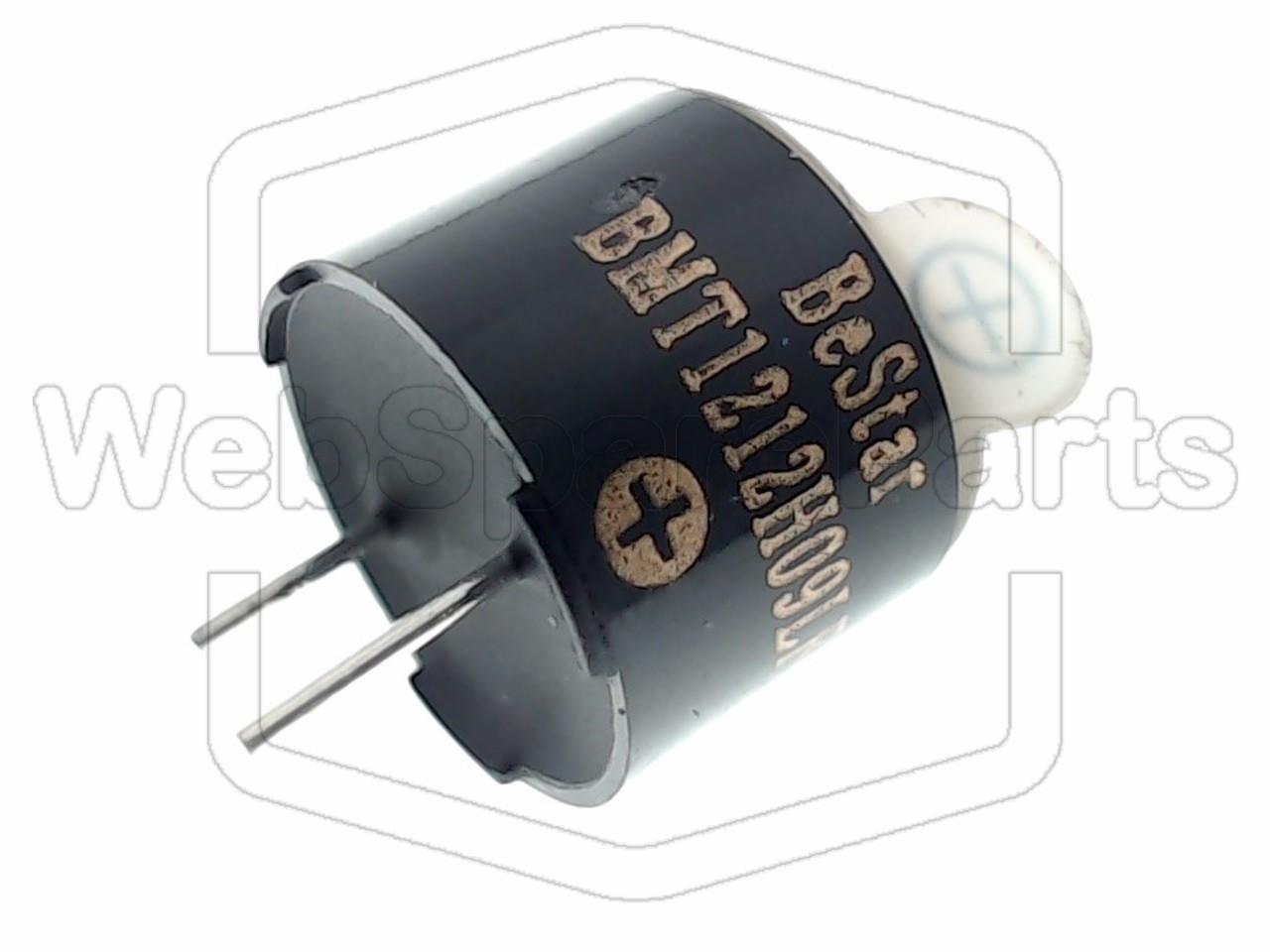 Electromagnetic buzzer without tone generator Ø12x9mm 7..16VAC 85dB 2.4kHz