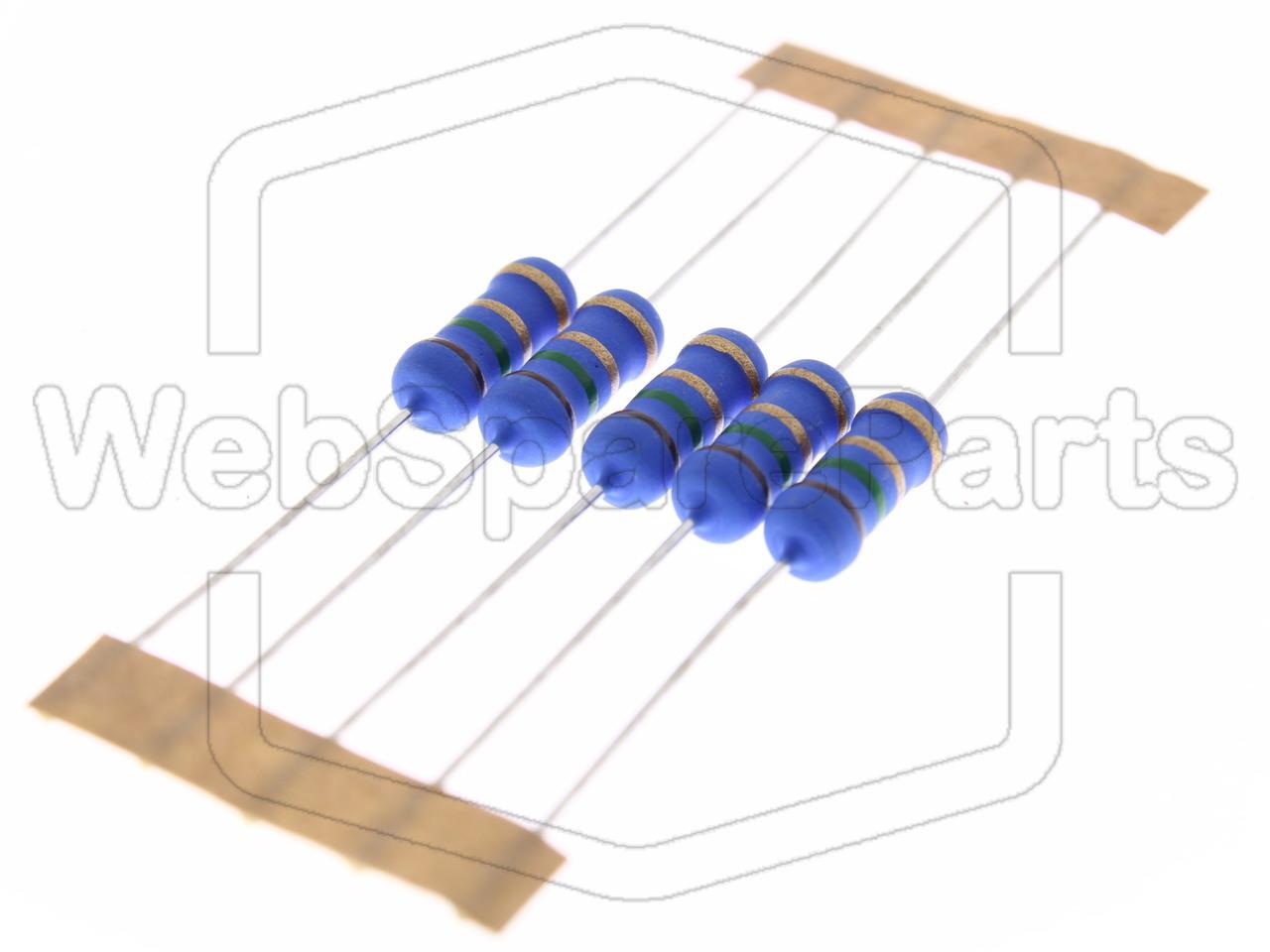 5x Résistance du film métallique 1.5R 2W ±5% Ø5x12mm