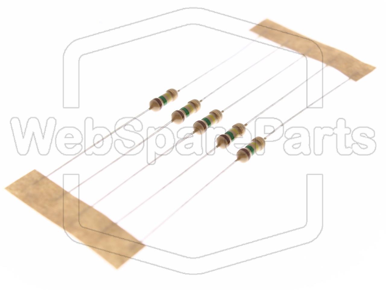 5x Kohleschichtwiderstand 150kR 0.25W ±5% Ø2.3x6mm