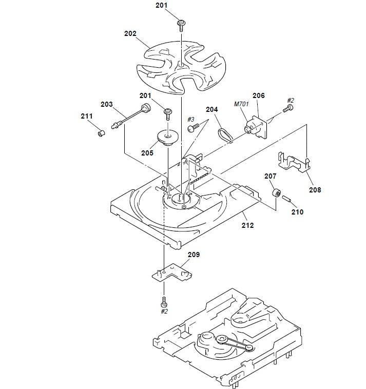 Replacement BEARING (WORM) Pos.(208) for Sony HCD-RX900 CD Player Mechanism