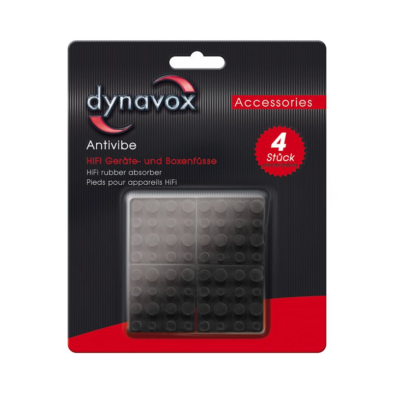 Dynavox Antivibe rubber device and speaker feet, square. 40 x 40 mm, set of 4
