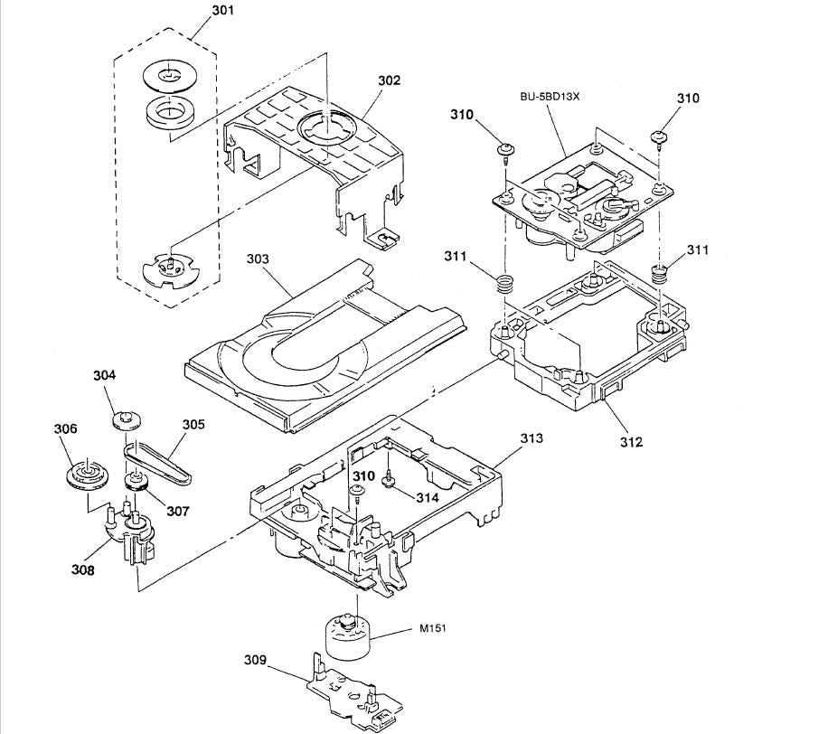 Replacement HOLDER (BU) Pos.(312) for Sony HCD-D108 CD Player Mechanism
