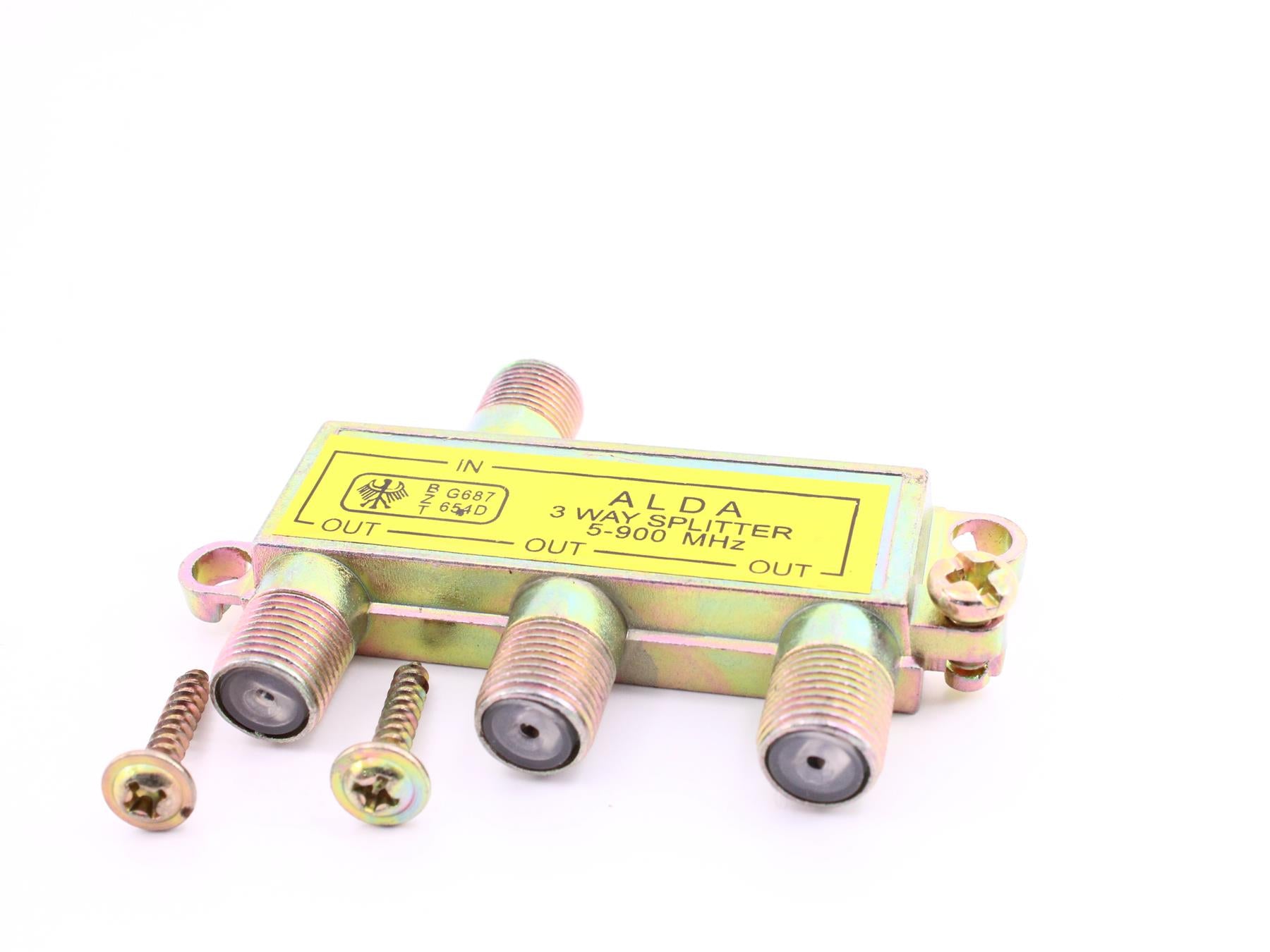 TV Antenna and Satellite Signal Splitter 1 Input 3 Outputs 5-900 MHz