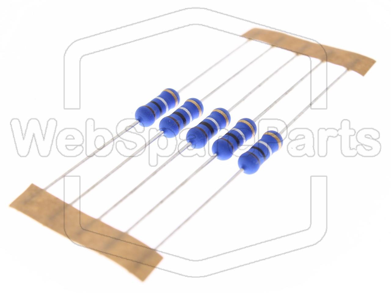 5x Résistance du film métallique 0.1R 1W ±5% Ø4x10mm