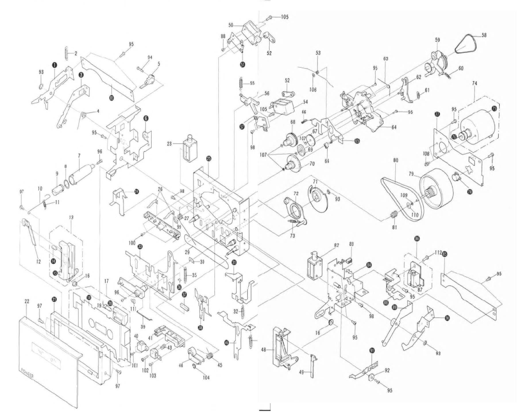 Pioneer Side Arm L Assembly Position 3 | Audio Mechanism Component