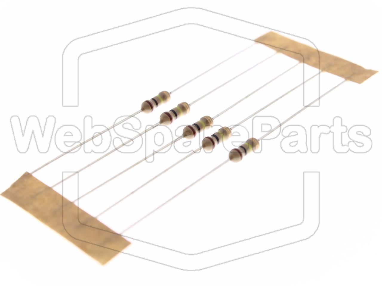 5x Carbon Hiilikalvo Vastus 100k 0.25W ±5% Ø2.4x6.3mm