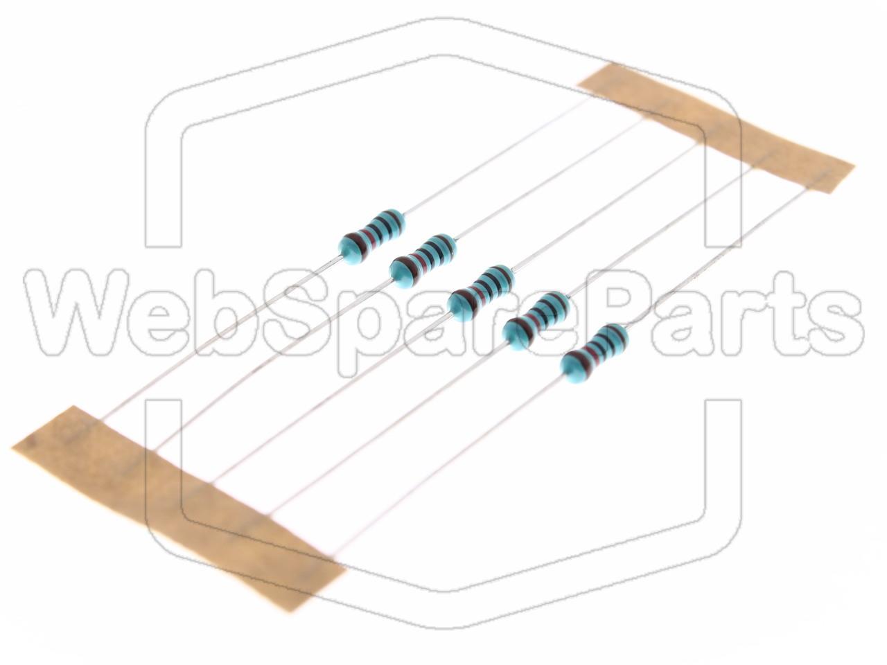 5x Metallic Film Resistance 10kR 0.6W ±1% Ø2.5x6.8