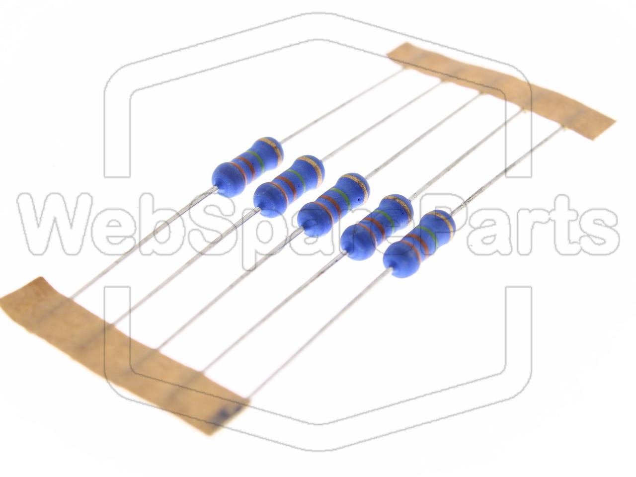 5x Metallic Film Resistance 330kR 1W ±5% Ø4x10