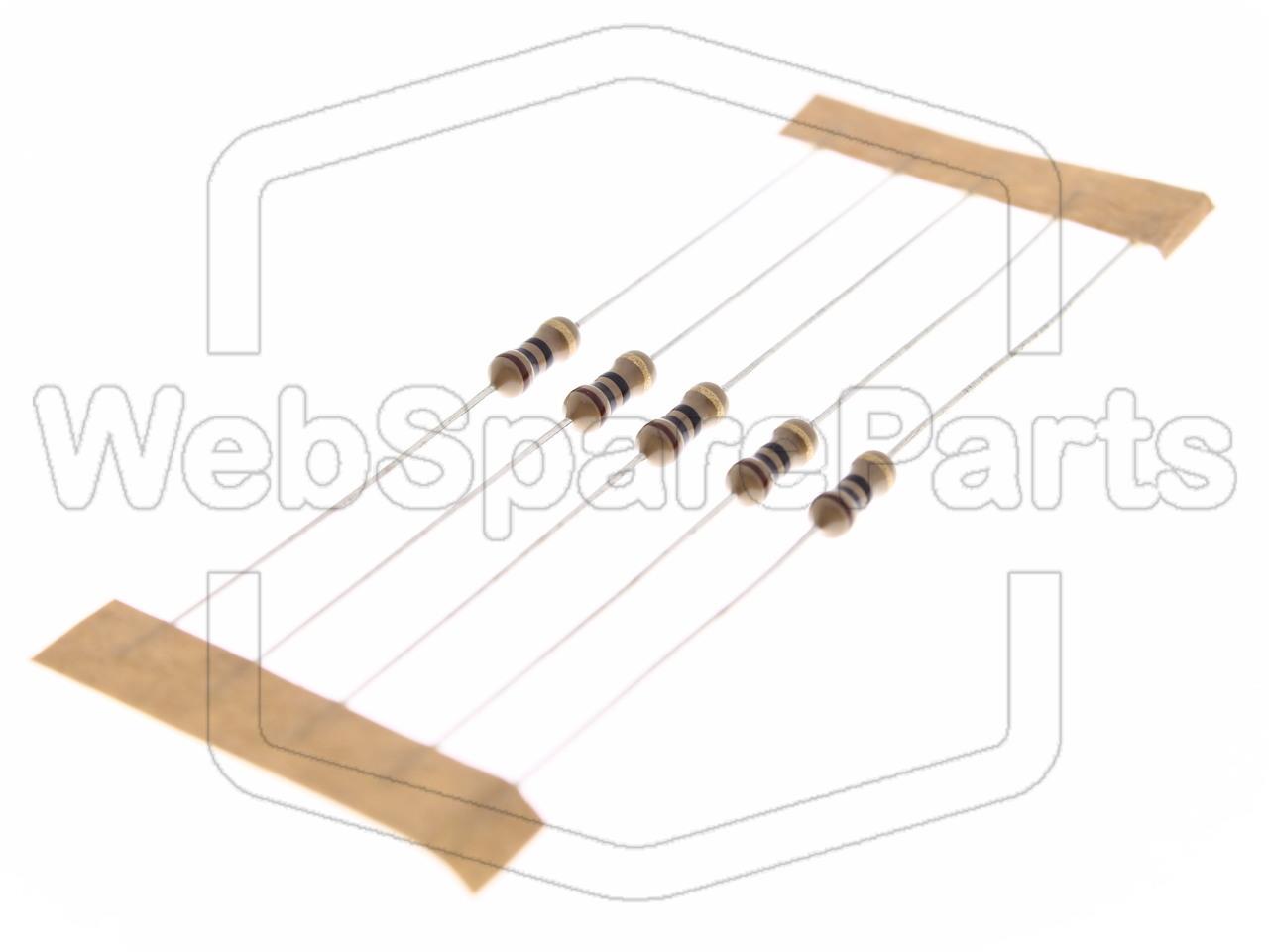 5x Kohleschichtwiderstand 10R 0.25W ±5% Ø2.5x6.8mm