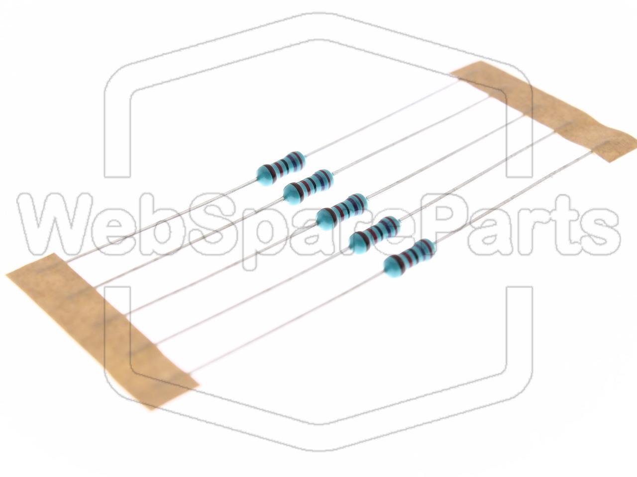 5x Metallic Film Resistance 27kR 0.6W ±1% Ø2.5x6.8mm