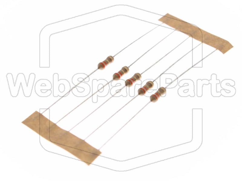 5x Resistência de película de carbono 3.3R 0.25W ±5% Ø2.5x6.8mm