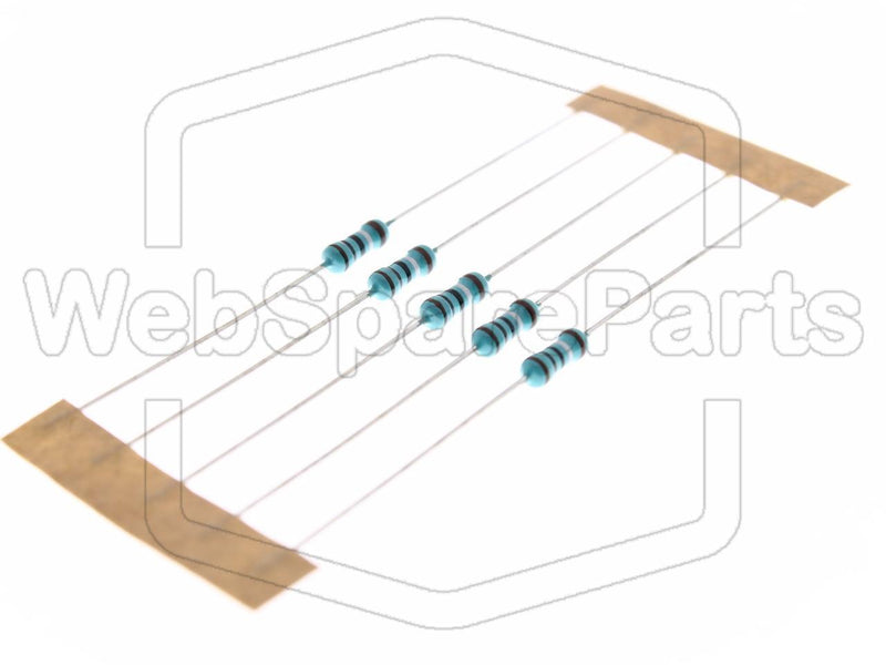 5x Metalfilm modstand 1R 0.6W ±1% Ø2.5x6.8mm