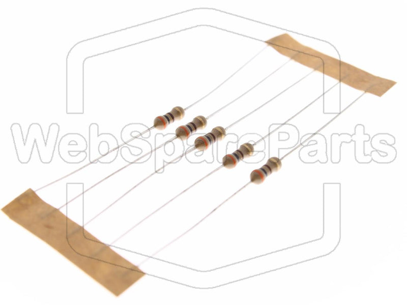 5x Carbonfilm modstand 300R 0.25W ±5% Ø2.5x6.8mm