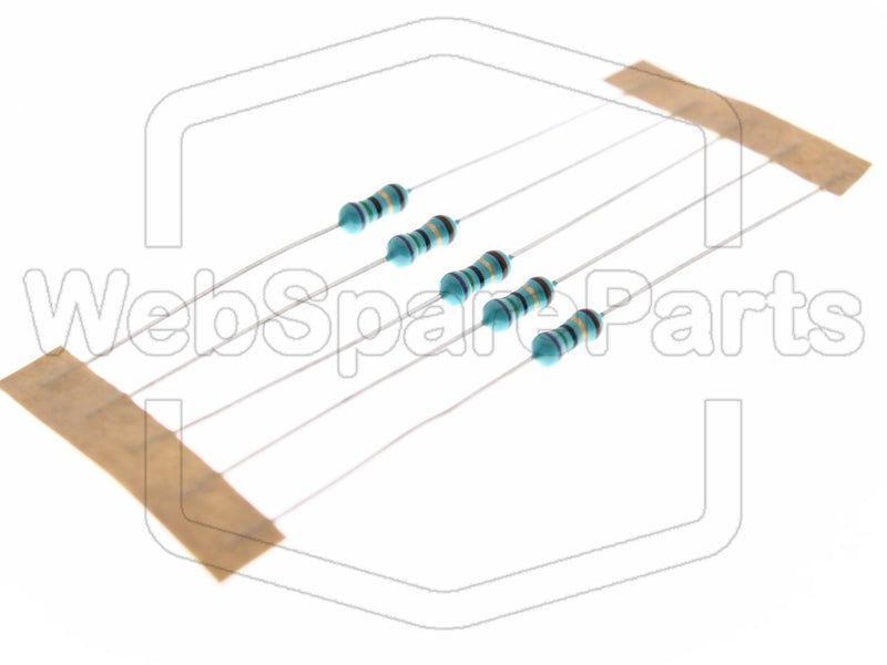 5x Resistência de película metálica 75R 0.6W ±1% Ø2.5x6.8mm