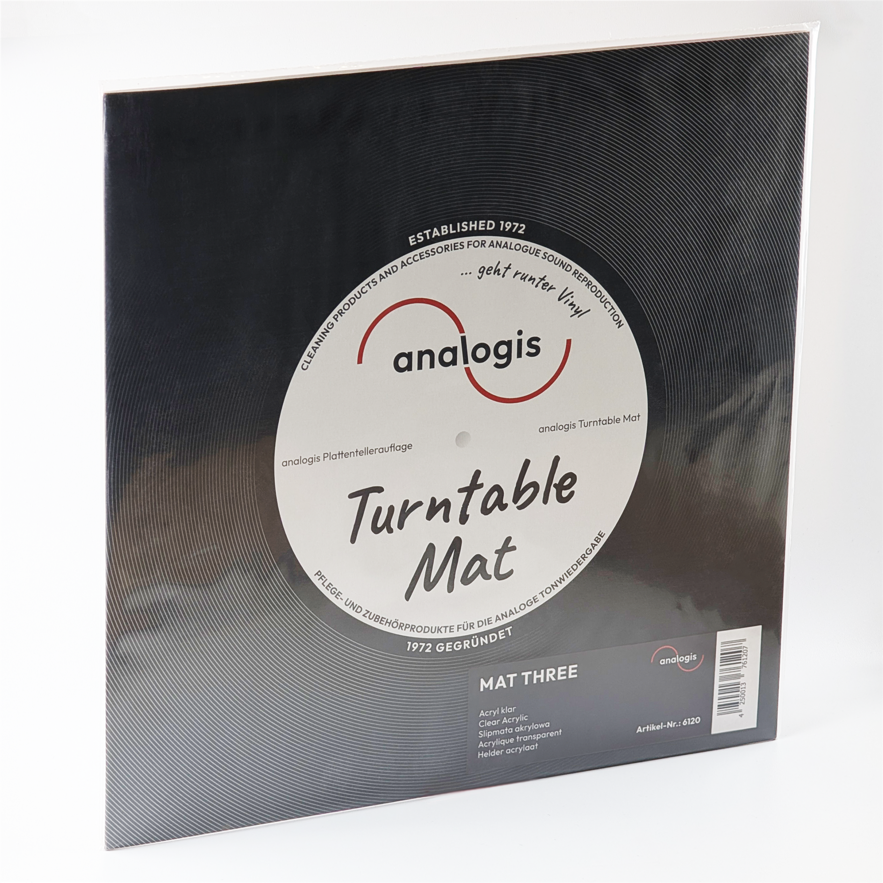 Analogis Mat Three Acrylic Turntable Mat – Anti-Static Platter Mat with Label Recess