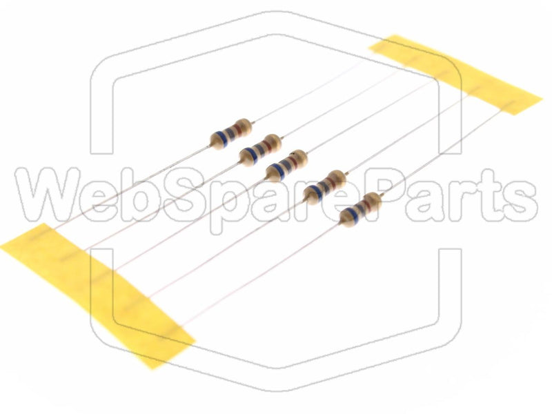 5x Carbon Film Resistance 680R 0.25W ±5% Ø2.3x6mm