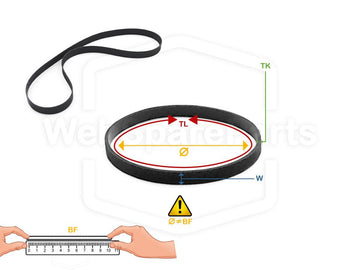 Ø 088.0 mm x 4.0 mm x 0.3 mm - Flat Belt - Circumference: 276 mm