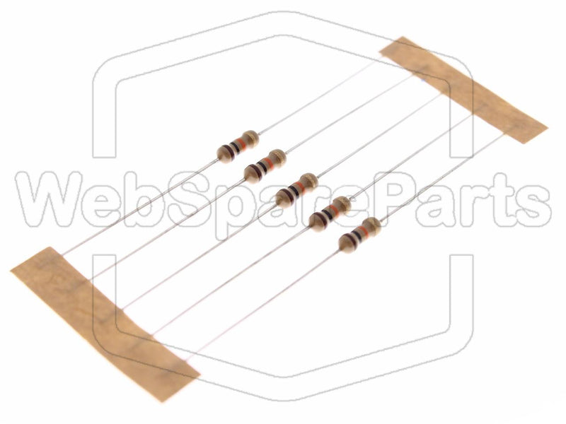 5x Carbon Film Resistance 10kR 0.25W ±5% Ø2.5x6.8mm - WebSpareParts