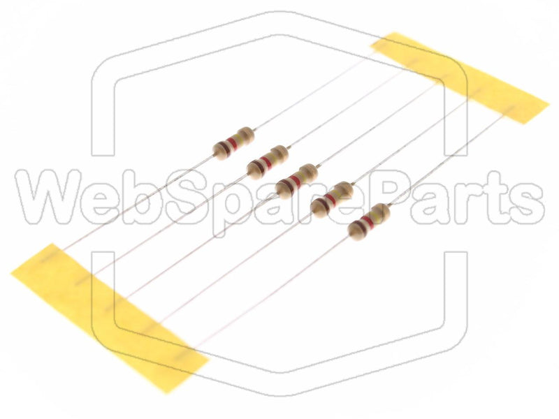 5x Carbon Film Resistance 120kR 0.25W ±5% Ø2.3x6mm - WebSpareParts