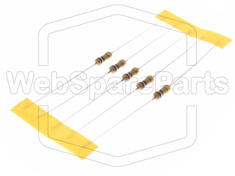 5x Carbon Film Resistance 180kR 0.25W ±5% Ø2.3x6mm - WebSpareParts