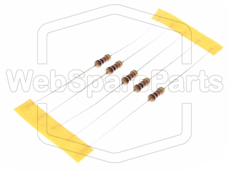 5x Carbon Film Resistance 1kR 0.5W ±5% Ø2.3x6mm - WebSpareParts