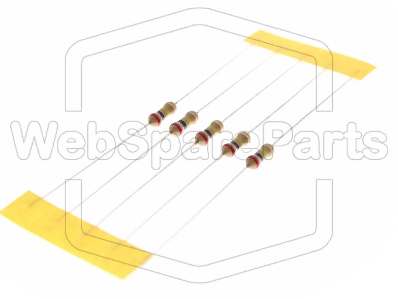 5x Carbon Film Resistance 200KR 0.25W ±5% Ø2.3x6mm - WebSpareParts