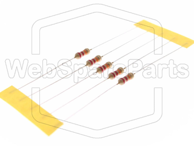 5x Carbon Film Resistance 22kR 0.25W ±5% Ø2.3x6mm - WebSpareParts