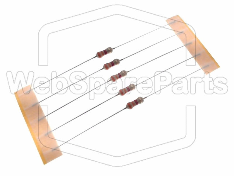 5x Carbon Film Resistance 3.3kR 0.25W ±5% Ø2.3x6mm - WebSpareParts