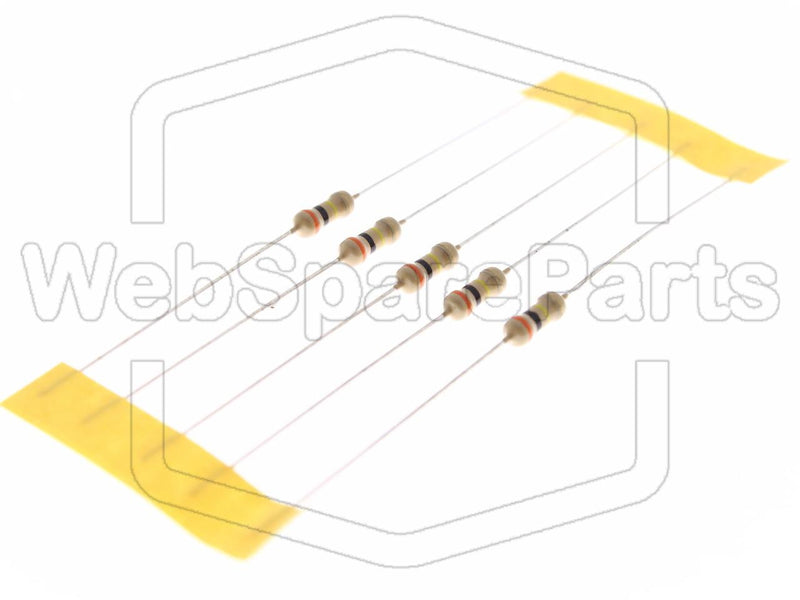 5x Carbon Film Resistance 300kR 0.25W ±5% Ø2.3x6mm - WebSpareParts