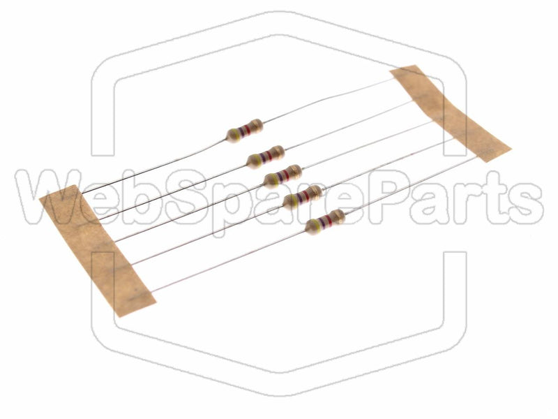 5x Carbon Film Resistance 4.7kR 0.25W ±5% Ø2.5x6.8mm - WebSpareParts