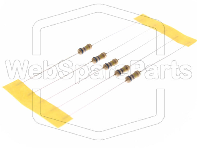 5x Carbon Film Resistance 680kR 0.25W ±5% Ø2.3x6mm - WebSpareParts