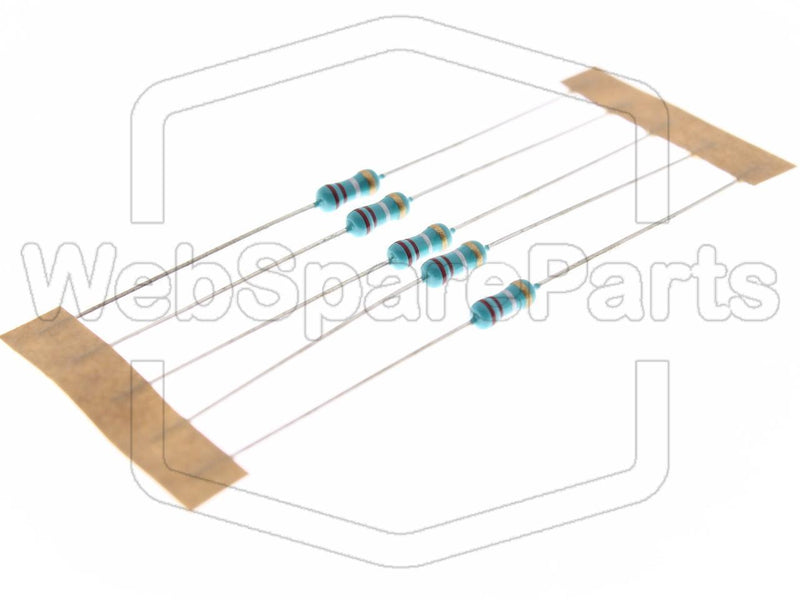 5x Metallic Film Resistance 0.22R 0.6W ±5% Ø2.5x6.8mm - WebSpareParts