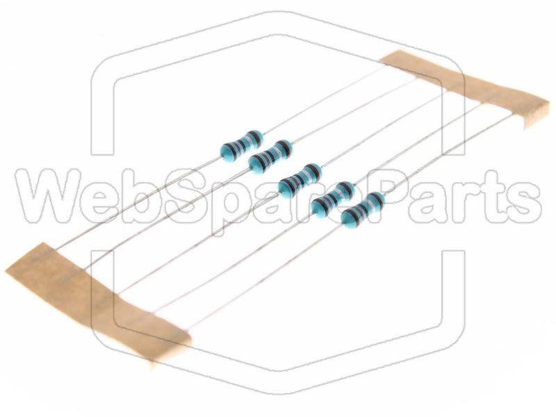 5x Metallic Film Resistance 1.2R 0.6W ±1% Ø2.5x6.8mm - WebSpareParts