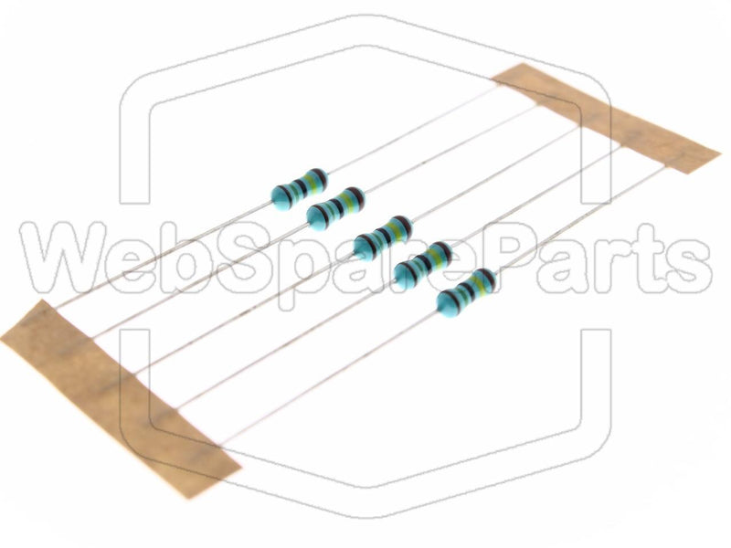 5x Metallic Film Resistance 1.5MR 0.6W ±1% Ø2.5x6.8mm - WebSpareParts