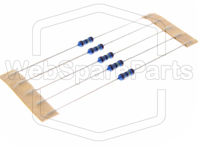 5x Metallic Film Resistance 1.8MR 0.6W ±1% Ø2.4x6.3mm - WebSpareParts