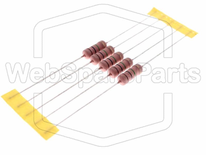 5x Metallic Film Resistance 1MR 2W ±5% Ø4.2x11mm - WebSpareParts