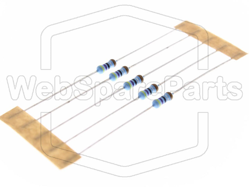 5x Metallic Film Resistance 4.7R 0.6W ±1% Ø2.5x6.5mm - WebSpareParts