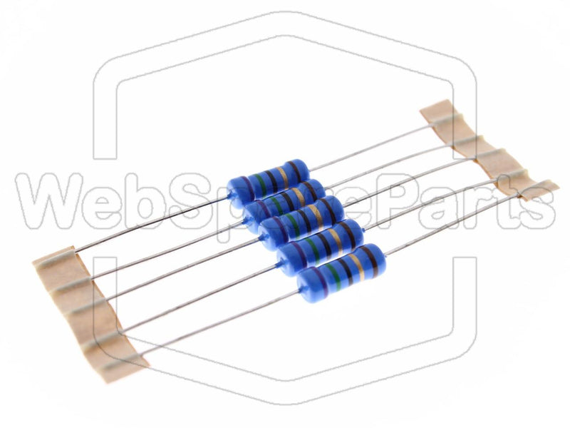 5x Metallic Film Resistance 75R 2W ±1% Ø5x12mm - WebSpareParts