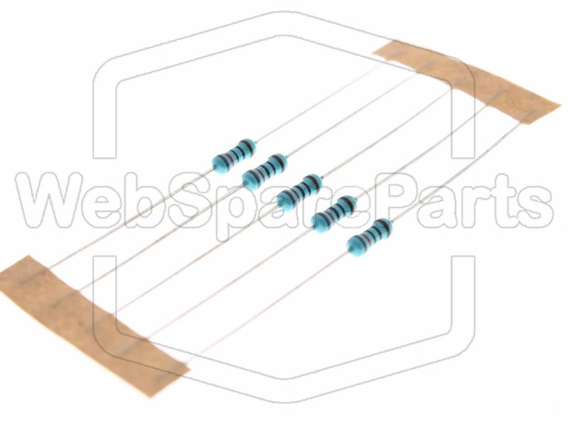 5x Metallic Film Resistance 820R 0.6W ±1% Ø2.5x6.8mm - WebSpareParts