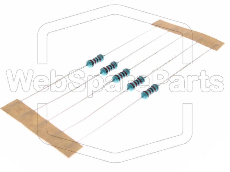 5x Metallic Film Resistance 82kR 0.6W ±1% Ø2.5x6.8mm - WebSpareParts