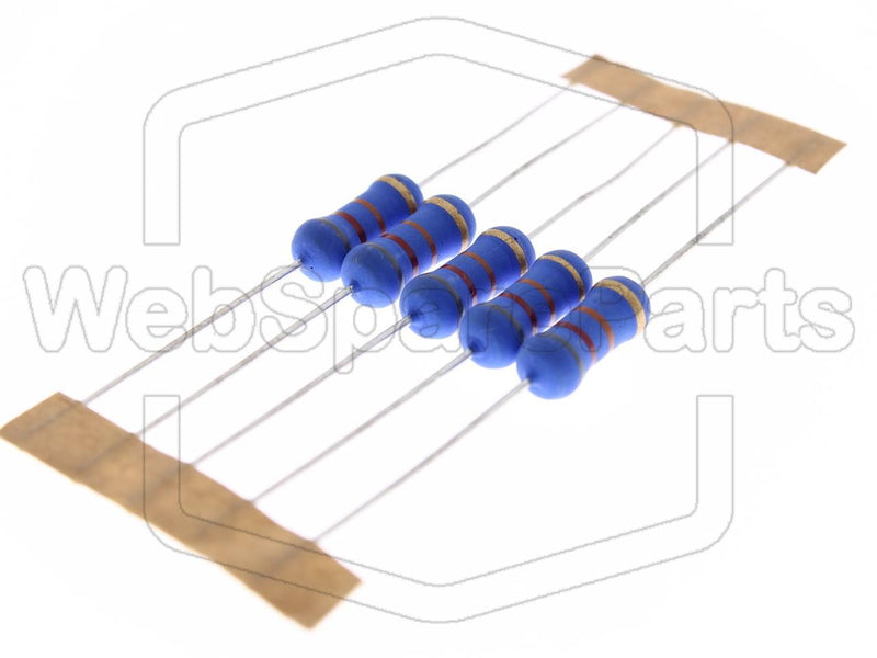 5x Metallic Film Resistance 82kR 2W ±5% Ø5x12mm - WebSpareParts