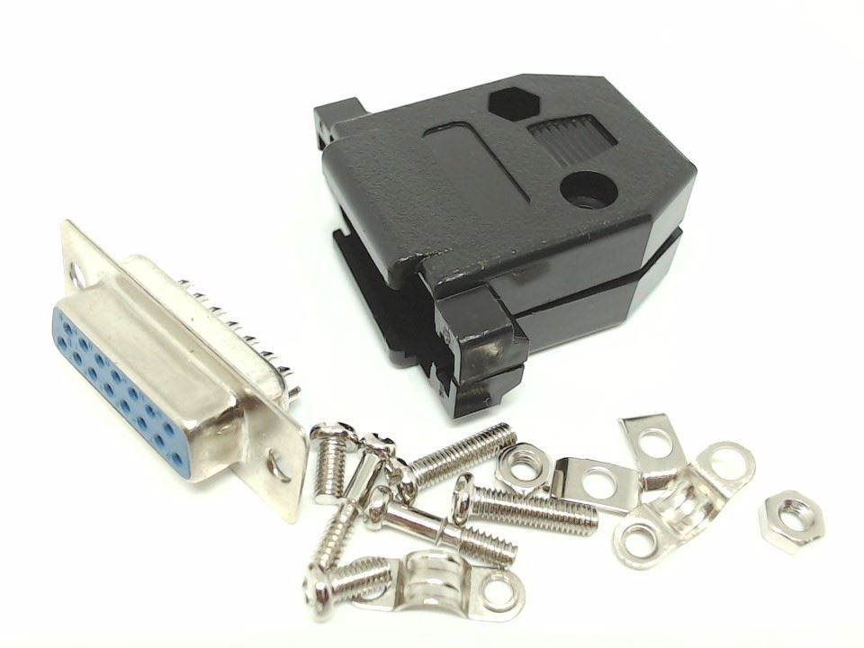 DB15 Female Solder Connector with Hood