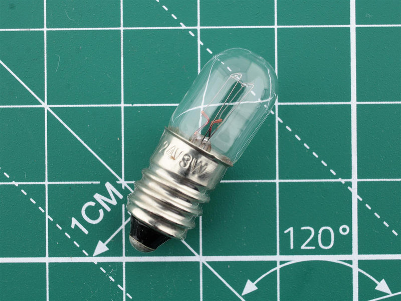 Miniature lamp E10 10x28mm 24V 125mA 3W