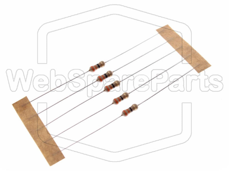 5x Resistência de película de carbono 33R 0.25W ±5% Ø2.5x6.8mm