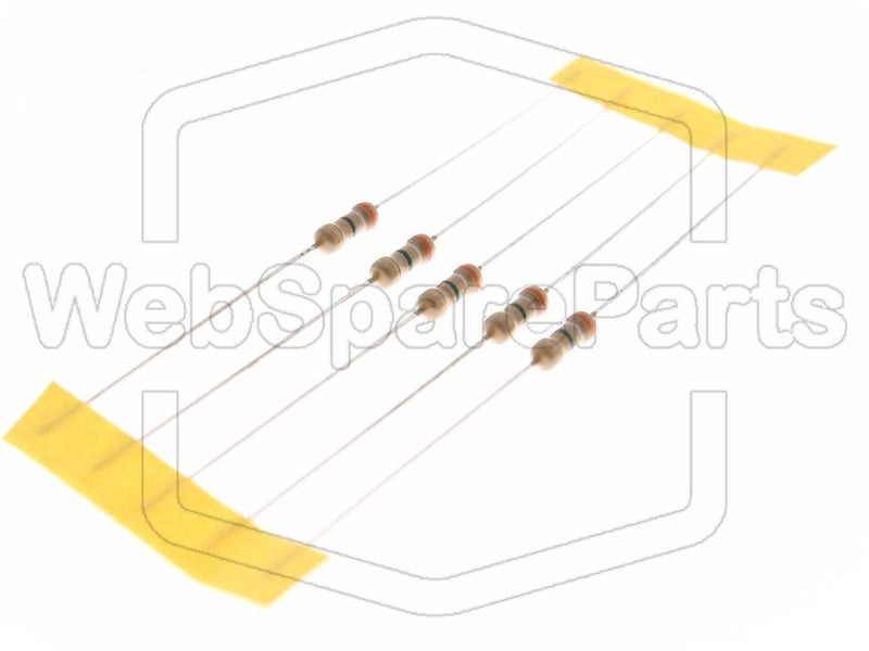 5x Resistência de película de carbono 3.9MR 0.25W ±5% Ø2.3x6mm