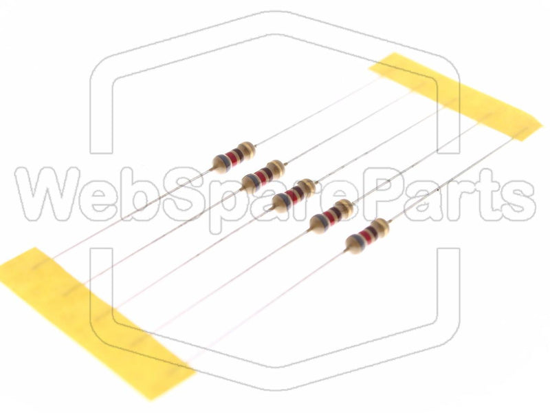 5x Carbonfilm modstand 820R 0.25W ±5% Ø2.3x6mm