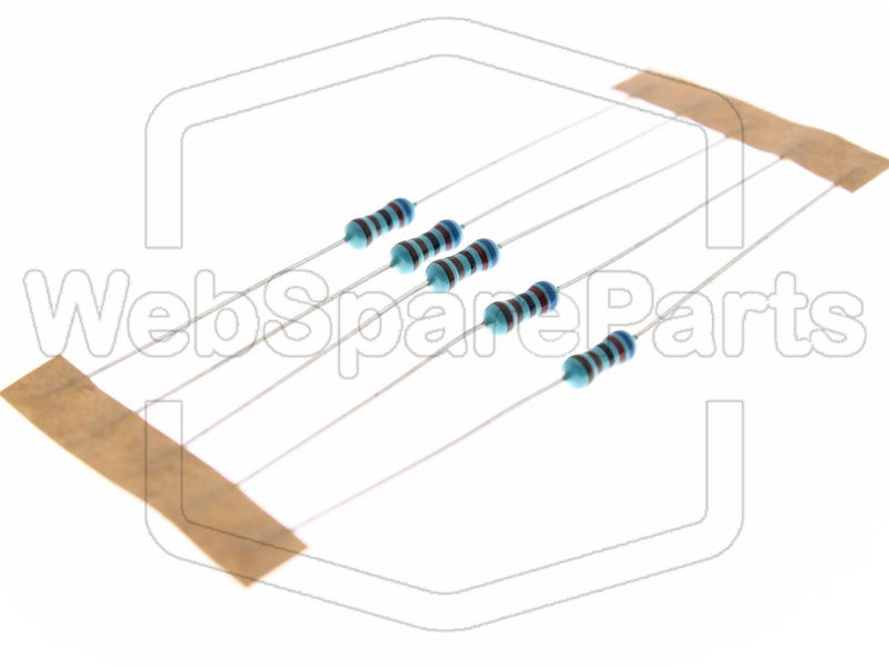 5x Resistência de película metálica 6,2K 0,6W ±1% Ø2,5x6,8mm