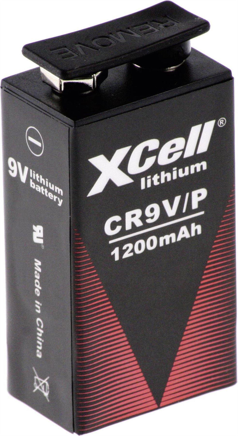 9V 6LR61 CR9V/P 1200mAh Xcell Lithium Batteri - Røgalarm  